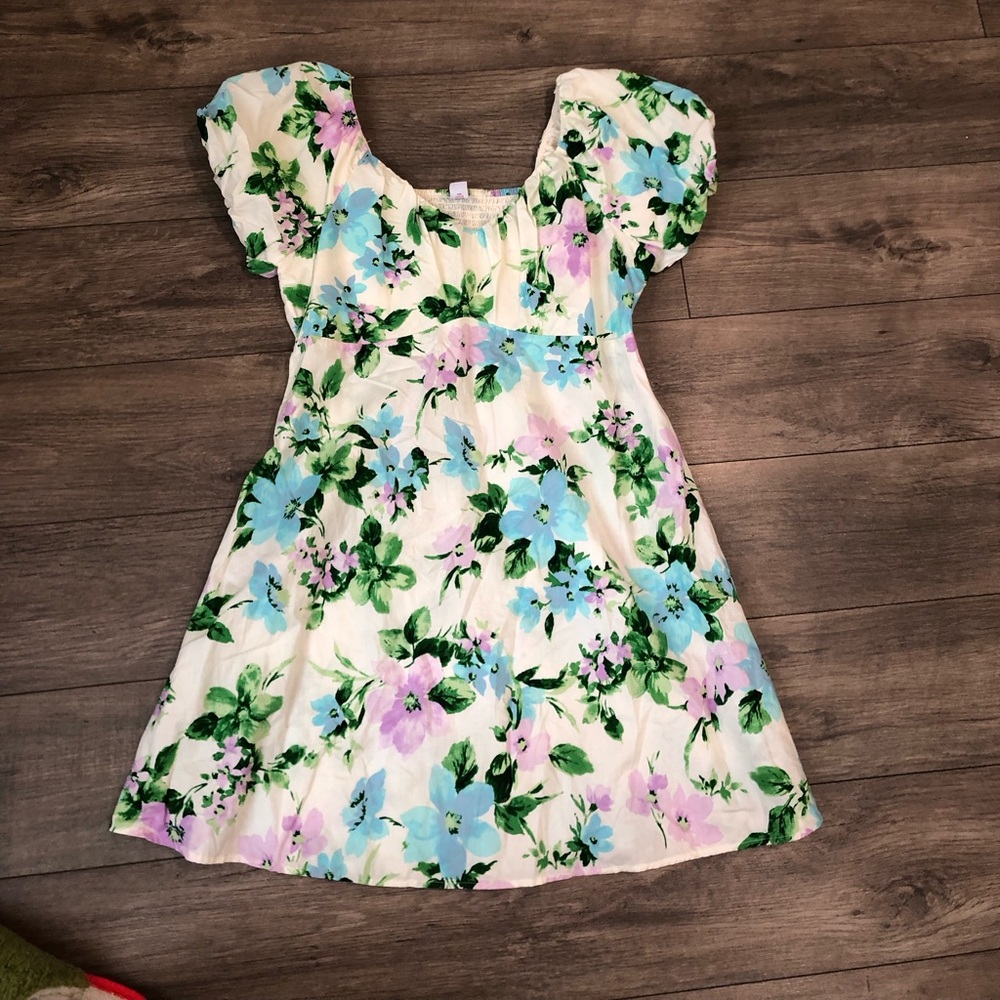 Old Navy Floral Dress - white with Blue and Purple